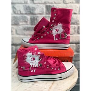 Collection’o Fuchsia Converse style pink high top Size 8w 6.5y